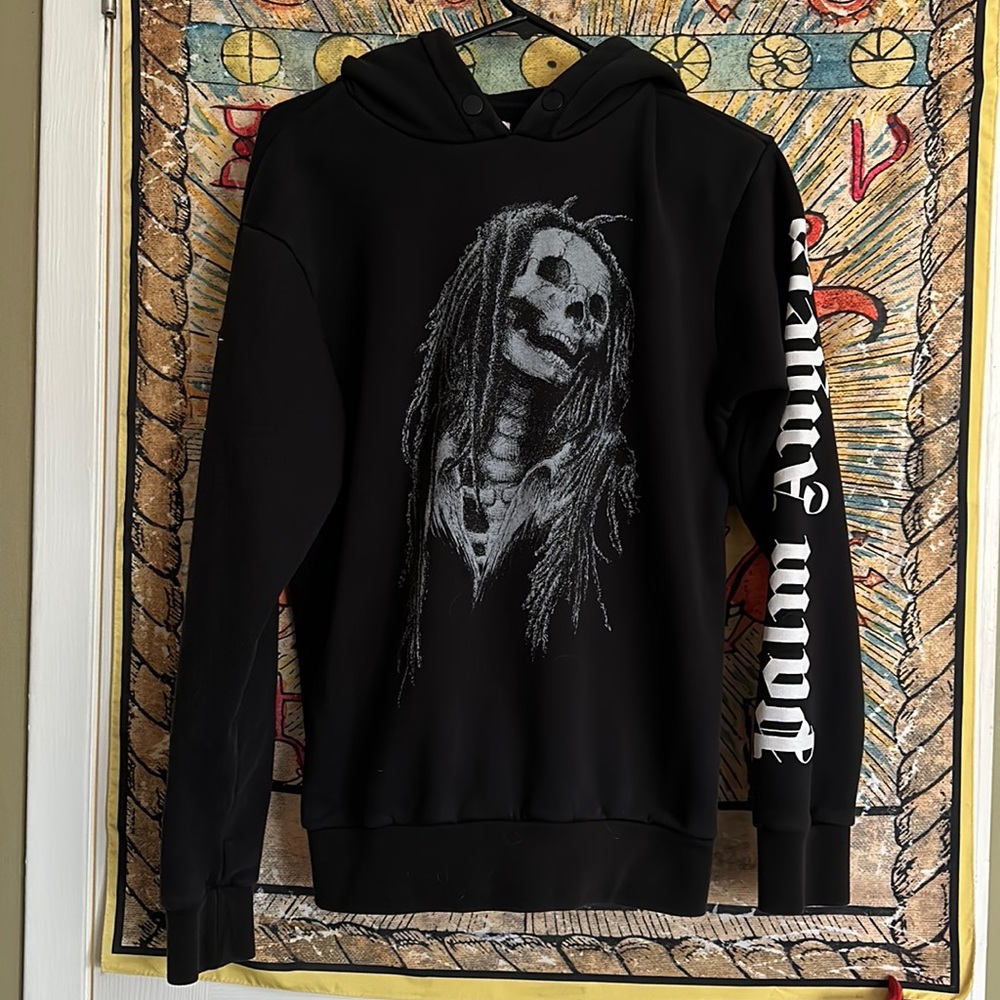 Palm Angels Rastafarian Bob Marley Skull Hoodie